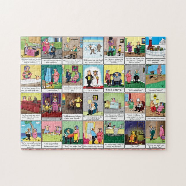 Funny Spectickles Giftermål Humor Puzzle Pussel (Horisontell)