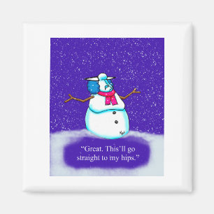 Funny Spectickles Helgdag Diet Snö Woman Tecknad Magnet