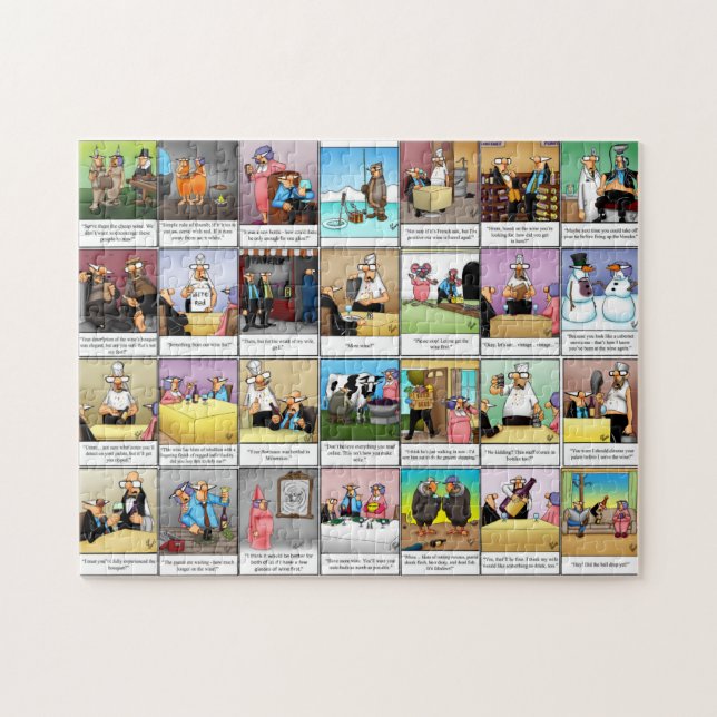 Funny Spectickles Vin Humor Puzzle Pussel (Horisontell)