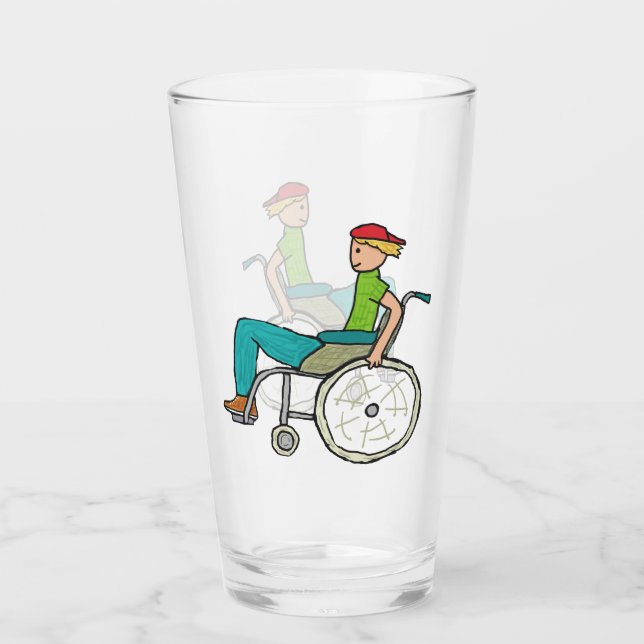 Funny Speedy Wheelboard-användare Glaskopp (Framsida)