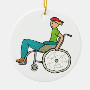 Funny Speedy Wheelboard-användare Julgransprydnad Keramik
