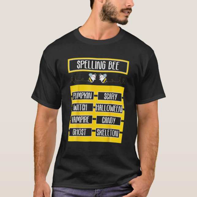 Funny Spelling Bee Pun Halloween Costume For Teach T Shirt (Framsida)