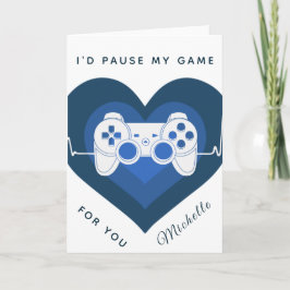 Funny spelspelare Blue Heart Controller & Namn Ca Kort