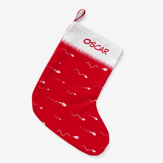 Funny Sperm Mönster Personlig Liten Julstrumpa (Framsidan (Hängande))
