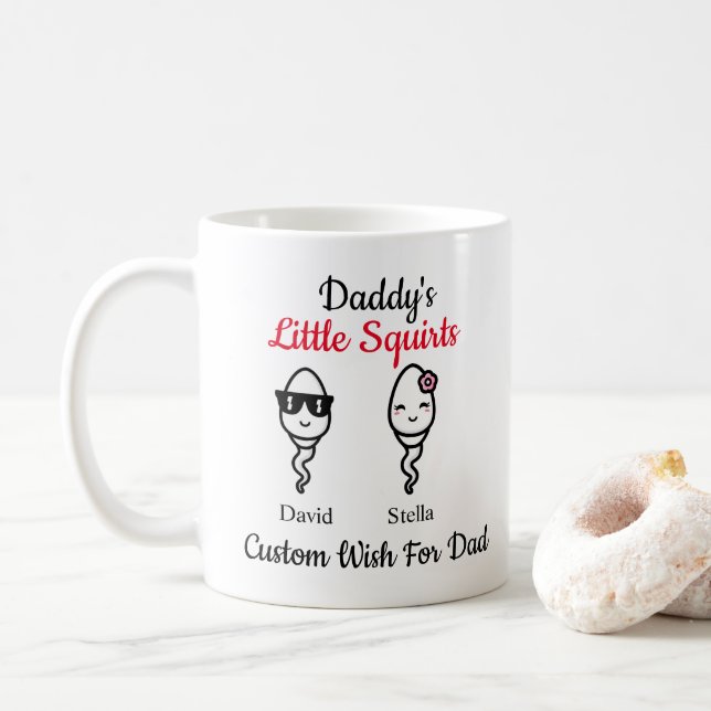 Funny Sperm Pappor Little Squirts Fars dag Kaffemugg (Med munk)