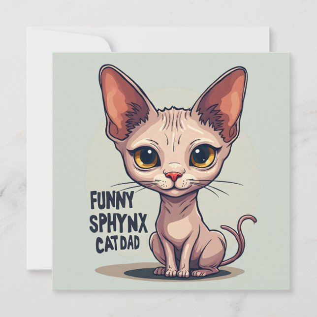 Funny Sphynx Cat Dad Cartoon Art (Framsida)