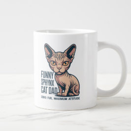 Funny Sphynx Cat Dad Illustration Jumbo Mugg