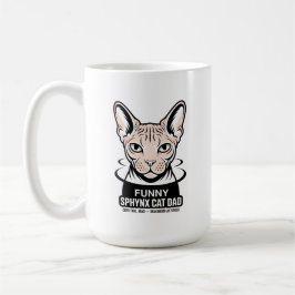 Funny Sphynx Cat Dad Vector Art Kaffemugg