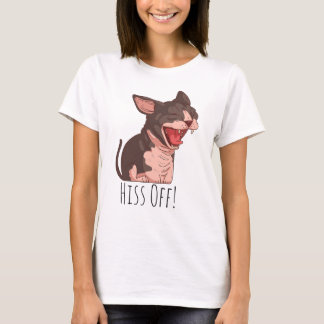Funny Sphynx Cat Hiss Off Meow Cat Kitten T Shirt