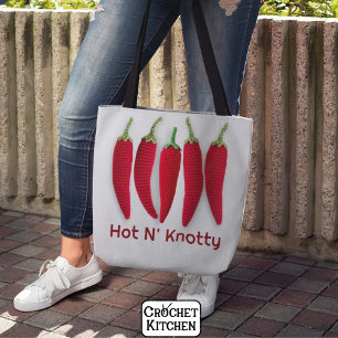 Funny Spicy Red Crochet Jalapeno Kniting Pun Tygkasse