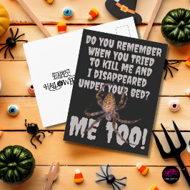 Funny Spider Revenge Halloween Vykort