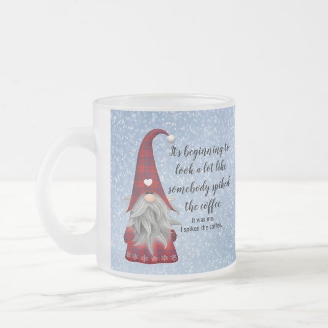 Funny Spiked Coffee Christmas Mug Frostad Glasmugg (Vänster)
