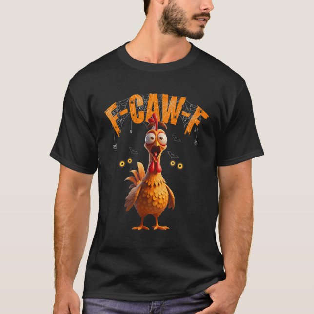 Funny Spindelnät Chicken F-caw-f T Shirt (Framsida)