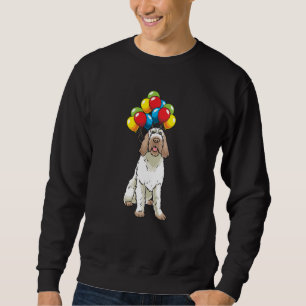 Funny Spinone Italiano-Hund med ballonger Lång Ärmad Tröja