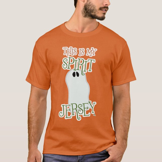 Funny Spirit Jersey Halloween Thned Design T Shirt (Framsida)