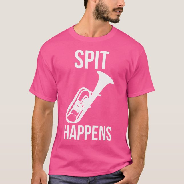 Funny Spit Happens Mellophonist Gift Band Orchestr T Shirt (Framsida)