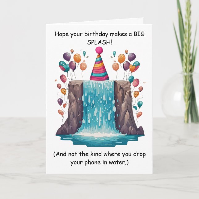 Funny Splash Birthday Goofy Humor Fun! Kort (Framsida)