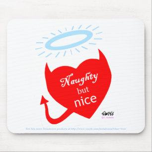 Funny Split Personality Naughty Nice Tecknad Heart Musmatta