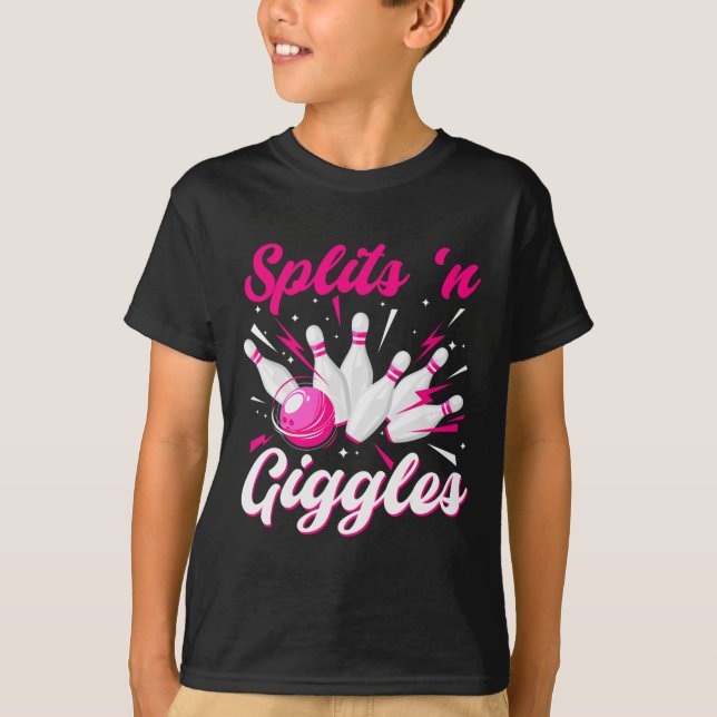 Funny Splits n Giggles Bowling Team Cute Bowler Wo T Shirt (Framsida)