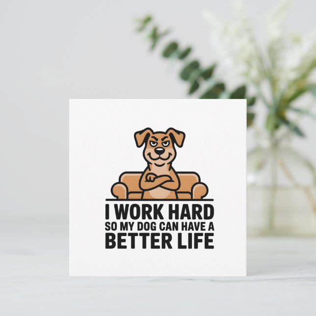 Funny Spoiled Dog Quote Couch Illustration Julkort (Stående Fram)