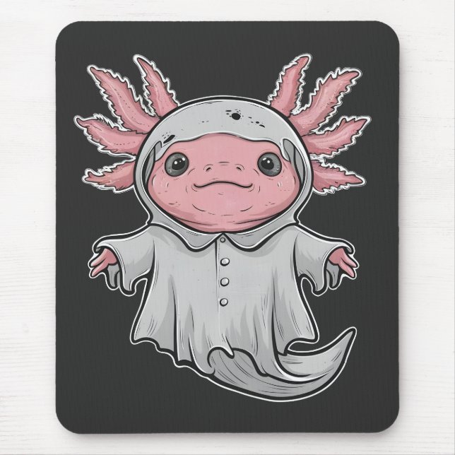 Funny Spooky Axoltol Amphibian Halloween Ghost Musmatta (Framsidan)