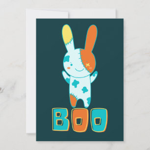 Funny Spooky Cute Halloween Kawaii Boo Bunny Inbjudningar
