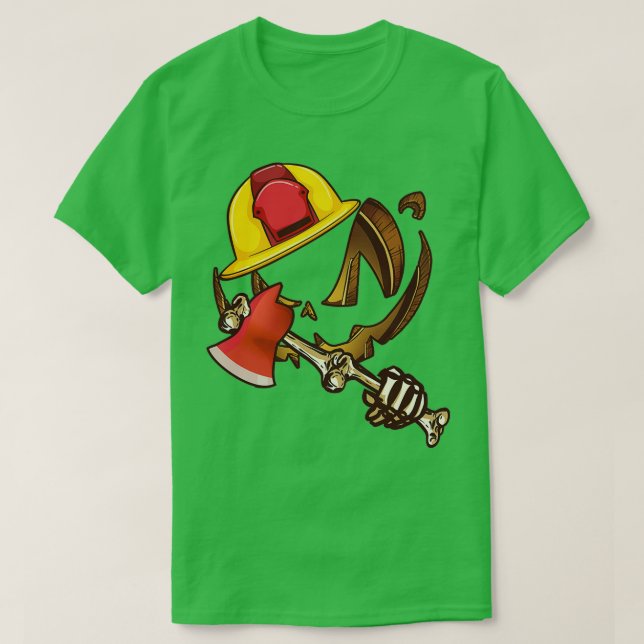 Funny Spooky Gift Coola Firefighter Gift Pumpkin H T Shirt (Design framsida)