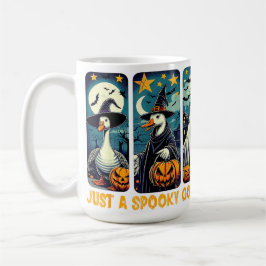 Funny Spooky Goose Halloween Witch Pumpkin Art Kaffemugg