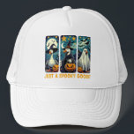 Funny Spooky Goose Halloween Witch Pumpkin Art Keps<br><div class="desc">Tre Halloween-gäss i spooky costumes omgivna av jack-o’-lyktor,  fladdermus och hemsökta husvibes. Perfekt för djurpun fläkt,  gosse älskare och äckligt sött fall humor. Underbar gåva till fågelnördar,  häxaktiga pun-samlare eller fläkt från skämtjordbruk. Ett Halloween-superskoj för dem som njuter av att hedra sig in i den hemsökta säsongen med attityd!</div>