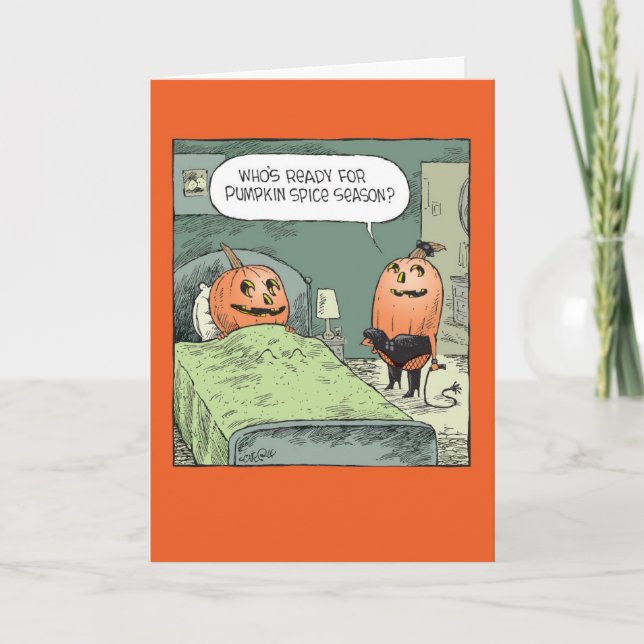 Funny Spooky Halloween Card - spicy Pumpkins Kort (Framsida)
