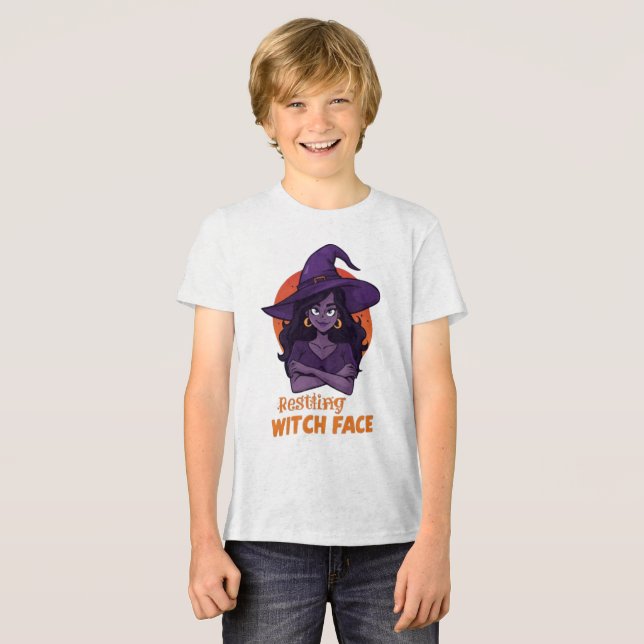 Funny Spooky Halloween Shirt -"Resting Witch Ansik T Shirt (Framsida Full)