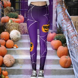 Funny Spooky Pumpkin iconic wink S Leggings