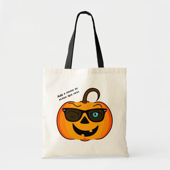 Funny Spooky Pumpkin iconic wink S Tygkasse (Framsidan)