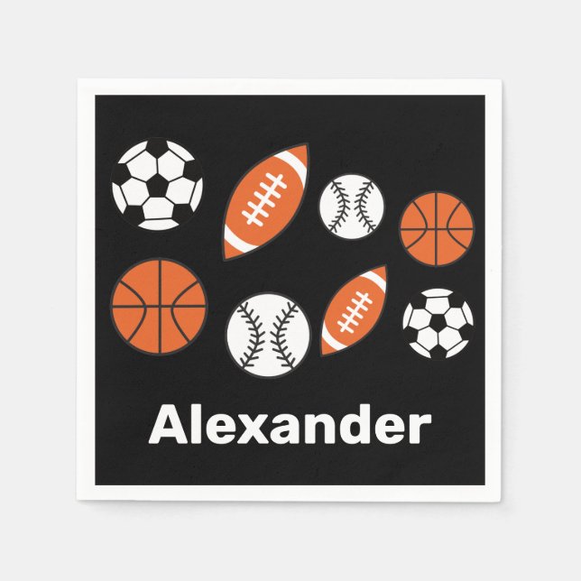 Funny Sports Bollar Pappersservett (Framsidan)