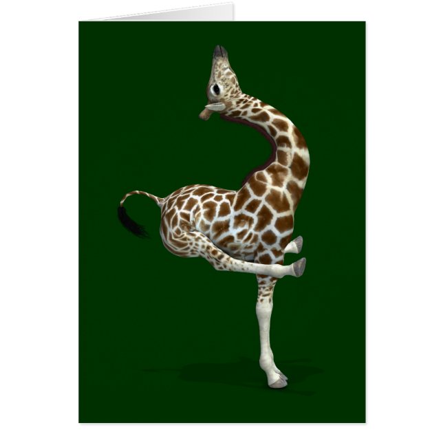 Funny Sporty Giraffe Hälsningskort (Framsidan)