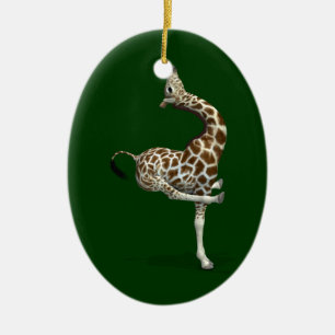 Funny Sporty Giraffe Julgransprydnad Keramik