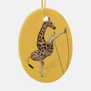 Funny Sporty Giraffe Julgransprydnad Keramik