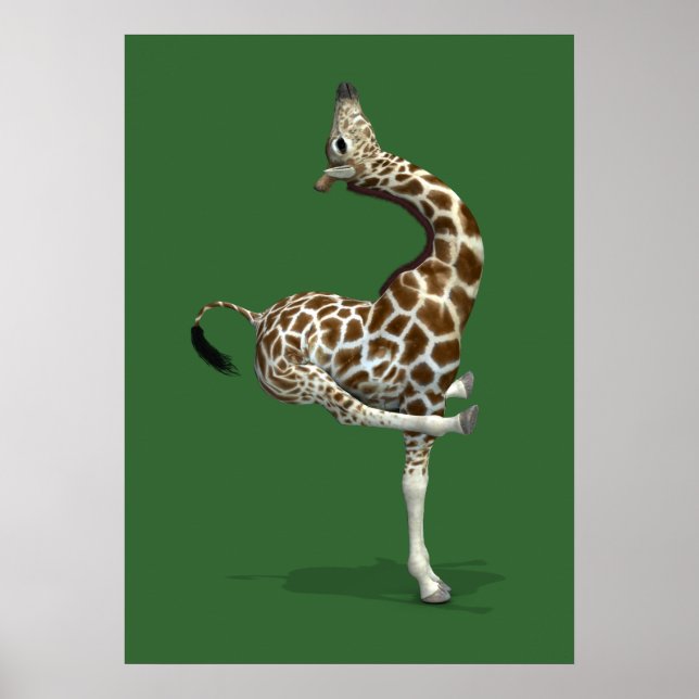Funny Sporty Giraffe Poster (Framsidan)