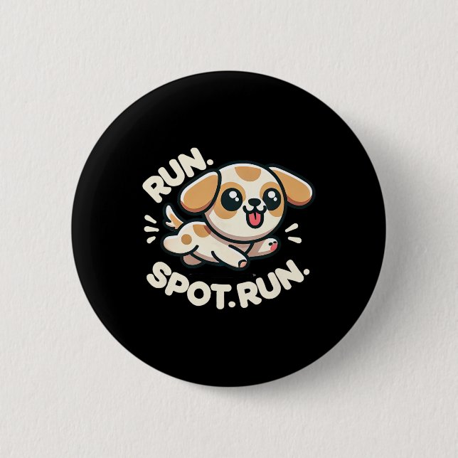 Funny Springa Spot Springa Dog Humor Knapp (Framsida)