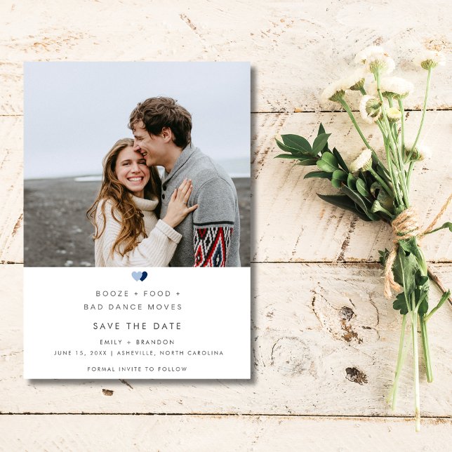 Funny Sprit Bad Dance Moves Bröllop Photo Spara Datumet (Funny Booze Bad Dance Moves Wedding Photo Save The Date)