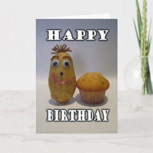 Funny "Spud" Muffin - Grattis på födelsedagen för Kort