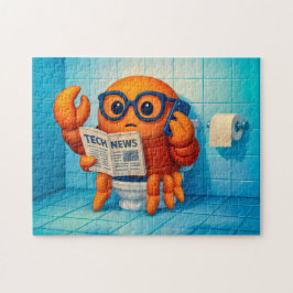 Funny Spy Crab Reading Tech News Magazine Pussel
