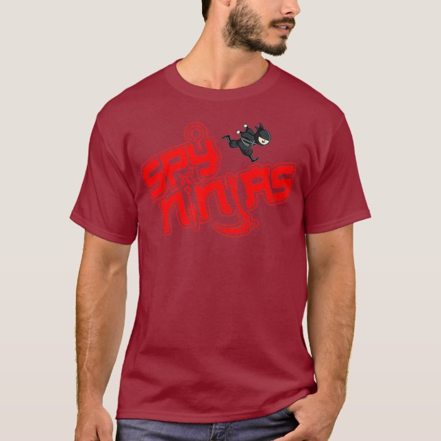 Funny Spy Gaming Ninjas Gamer T Shirt (Framsida)