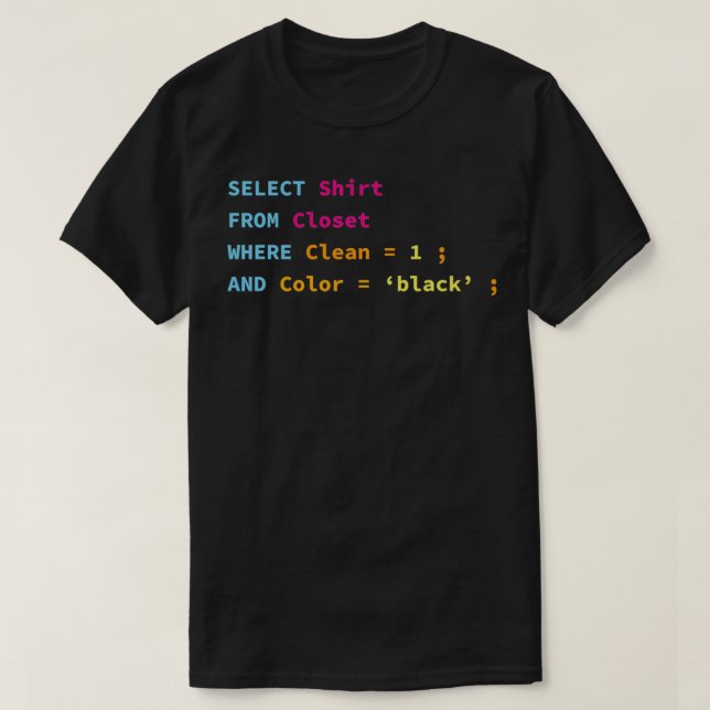 Funny SQL-design för SQL programmerare DBA och DB  T Shirt (Design framsida)