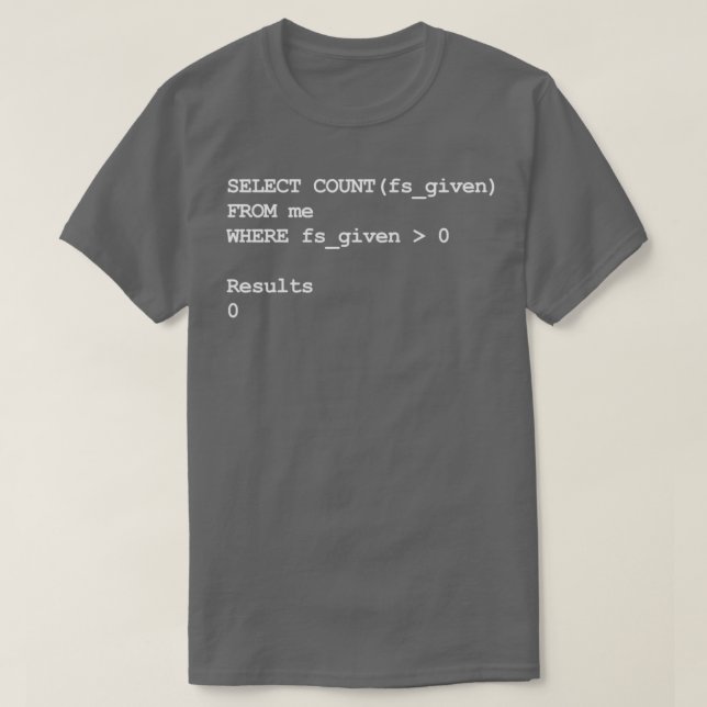 Funny SQL Programming Joke Developer T Shirt (Design framsida)