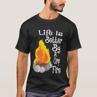 Funny squad life is better by a camp fire retro t shirt
