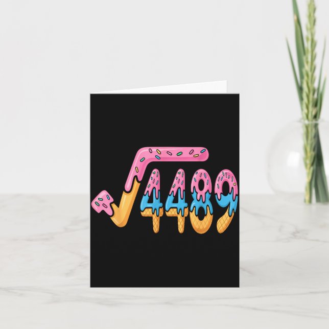 Funny Square Root 4489 Funny 67 Math Ice Cream Mem Kort (Framsida)