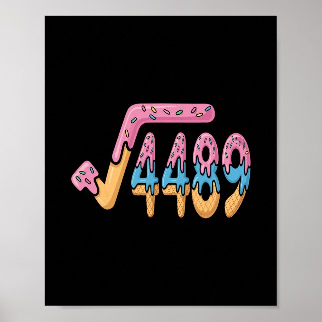 Funny Square Root 4489 Funny 67 Math Ice Cream Mem Poster (Framsidan)
