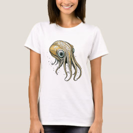 Funny Squid Line Art T Shirt