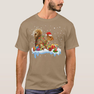 Funny Squirrel Christmas Decorations Santa Hat Xma T Shirt